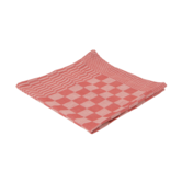 Theedoek rood geblokt set a 6 st 65 x 65 cm