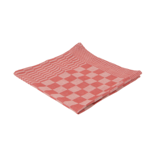 Theedoek luxe rood geblokt 70 x 70 cm 10 stuks