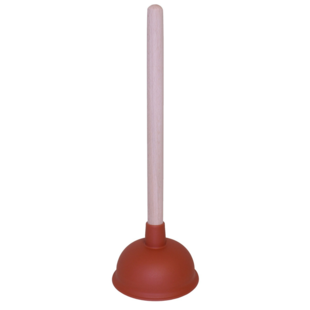 Gootsteenontstopper met steel en rubber