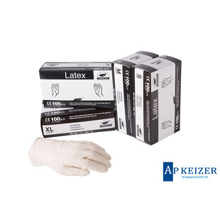 Handschoen Latex wit Small gepoederd 100 stuks