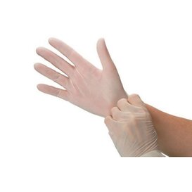 Handschoen Vinyl wit Medium gepoederd 100 stuks