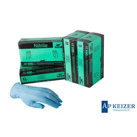 Handschoen Nitryl  blauw Small ongepoederd ds 100 pc