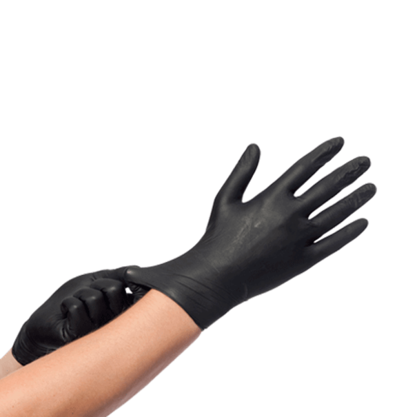 Handschoen Nitryl zwart ongepoederd M ds 100 stuks