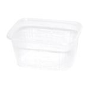 Bakje geribbeld 250 ml glashelder 108x82x50mm pp 1000 pc