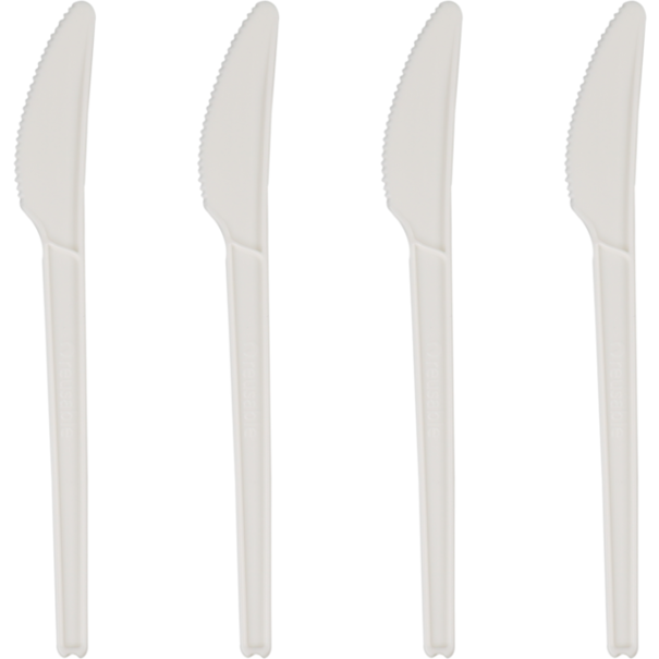 Suikerriet mes wit C-PLA 16,5 cm. ds.1000 stuks