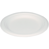 Suikerriet bord rond wit 26 cm.1 vaks ds. 500 stuks