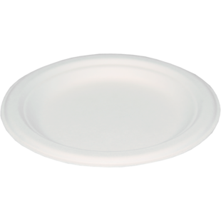 Suikerriet bord rond wit 26 cm.1 vaks ds. 500 pc