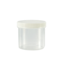 Plastic potjes transp. 120 ml. h 55  doorsnee 53 mm. incl. w