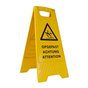 Waarschuwingsbord gladde vloer hoogte 60 cm 4-talig