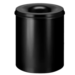 Vlamdovende afvalbak 80 liter zwart metaal