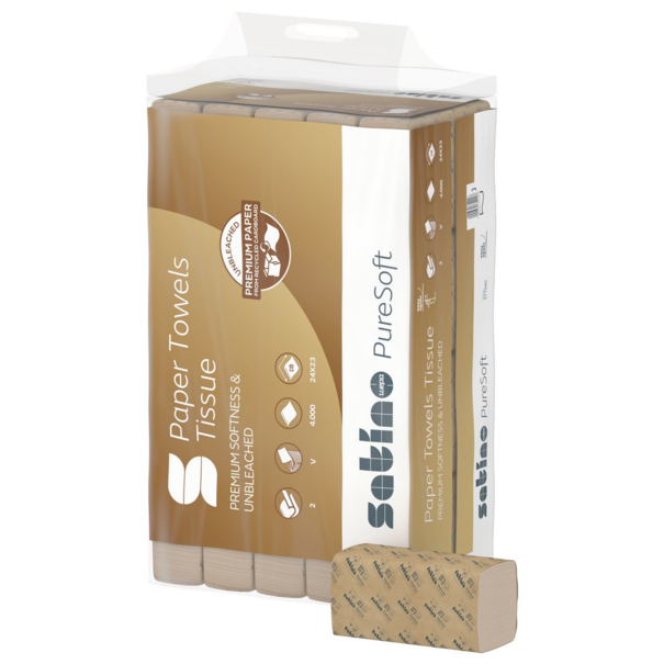 Satino PureSoft Handdoekpapier V-Vouw 24x23 cm