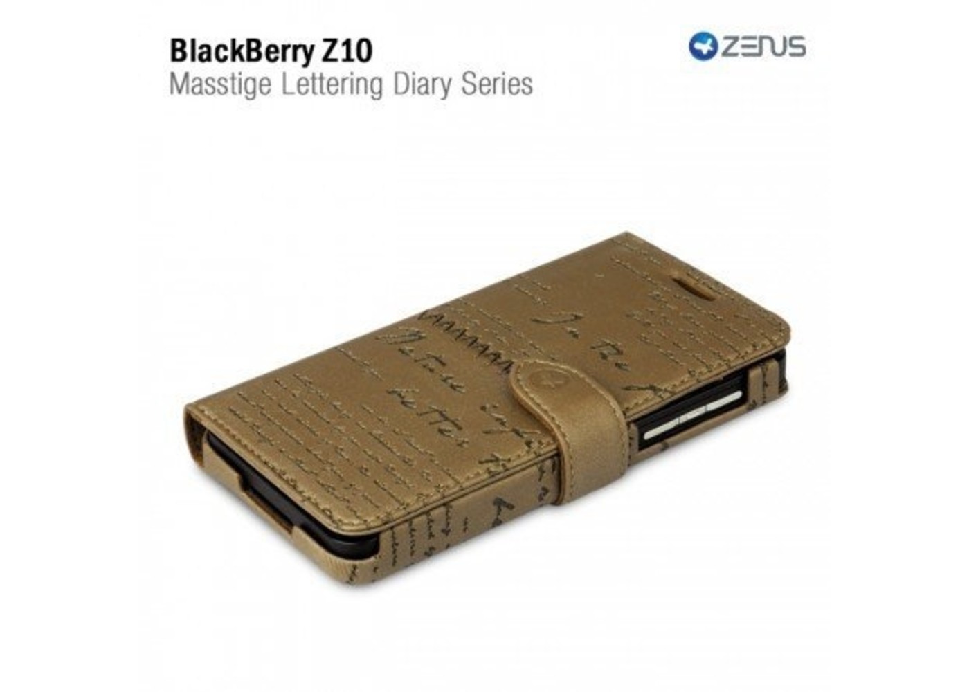 Zenus Blackberry Z10 Masstige Lettering Diary Series -Bronze