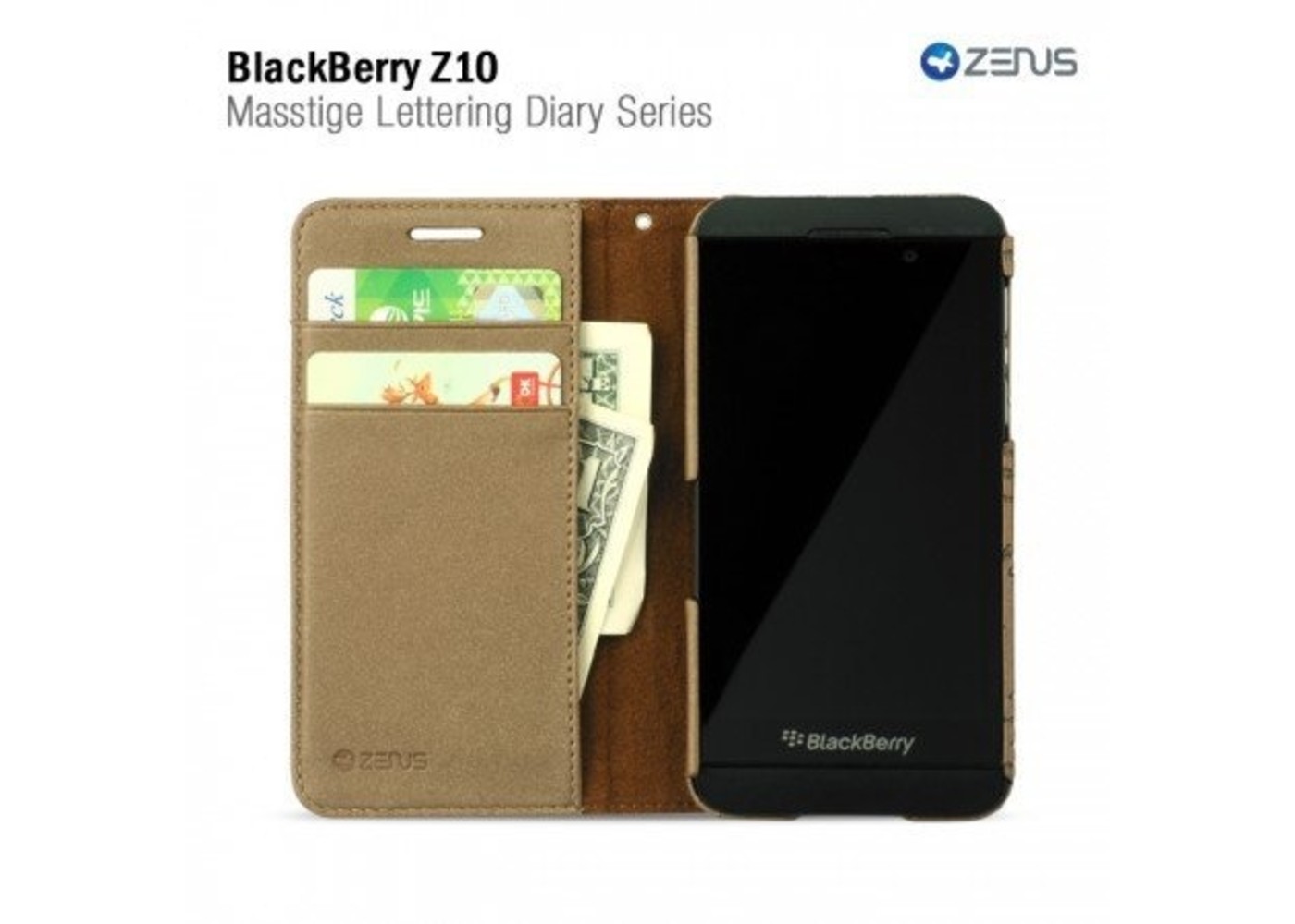 Zenus Blackberry Z10 Masstige Lettering Diary Series -Bronze