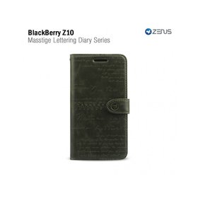 Zenus Blackberry Z10 Masstige Lettering Diary Series -Deep Khaki