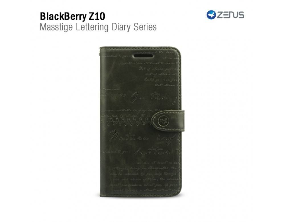 Zenus Blackberry Z10 Masstige Lettering Diary Series -Deep Khaki