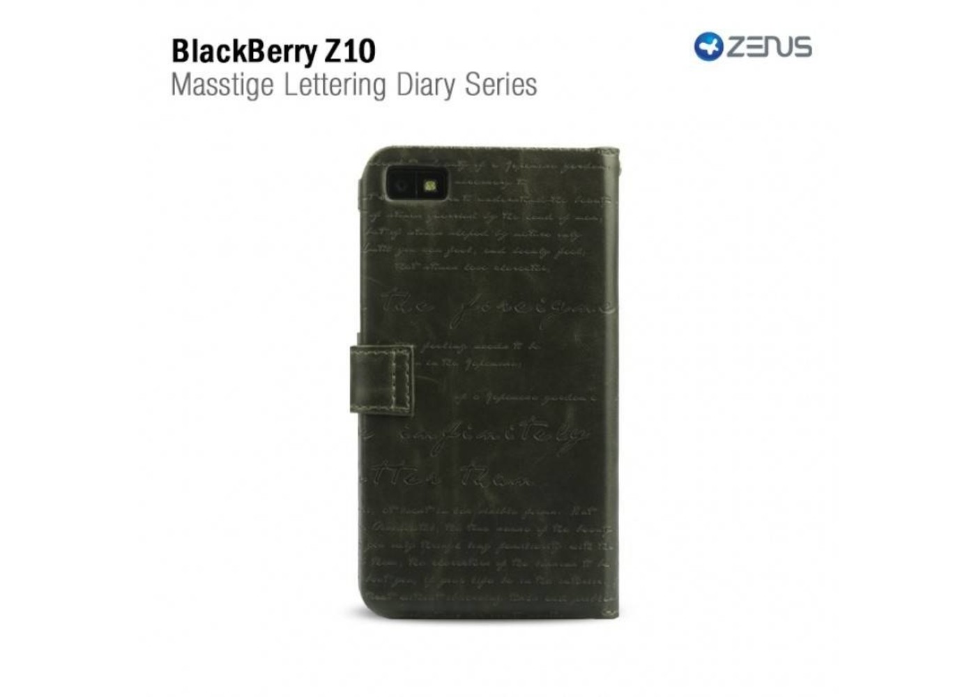 Zenus Blackberry Z10 Masstige Lettering Diary Series -Deep Khaki