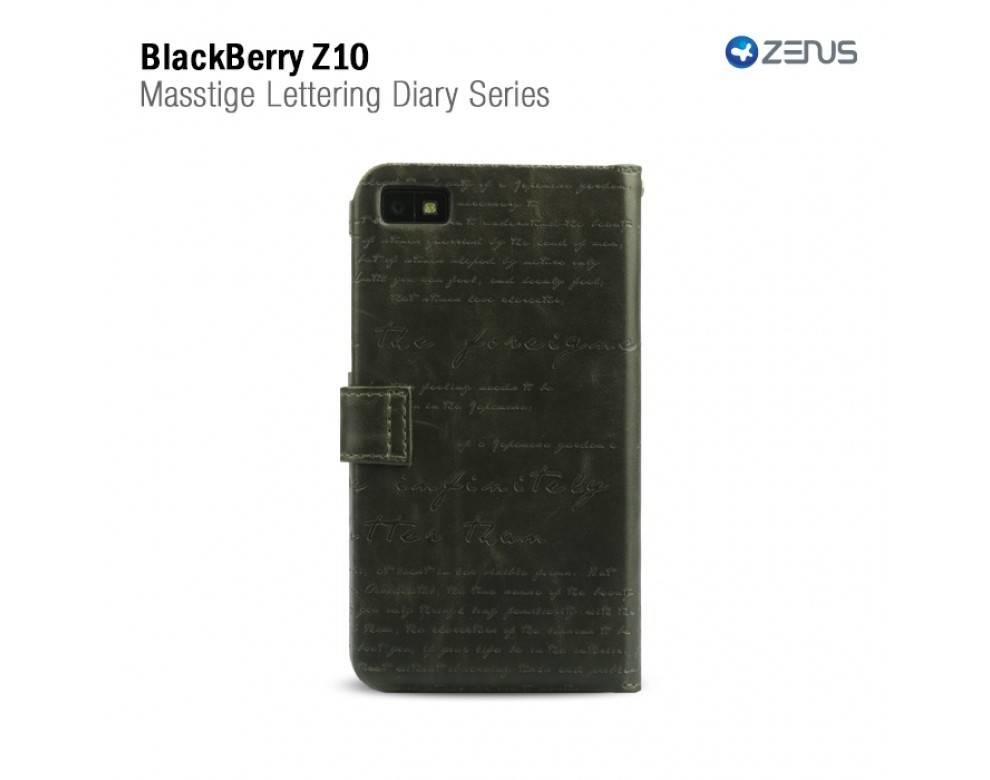 Zenus Blackberry Z10 Masstige Lettering Diary Series -Deep Khaki