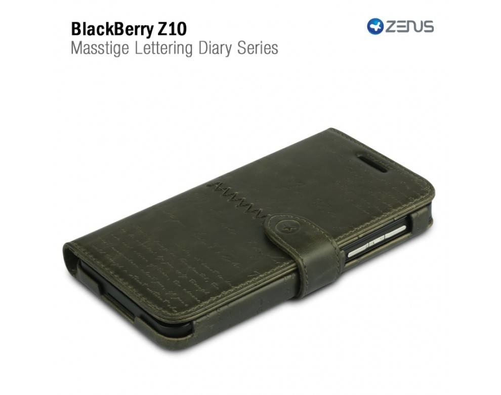 Zenus Blackberry Z10 Masstige Lettering Diary Series -Deep Khaki