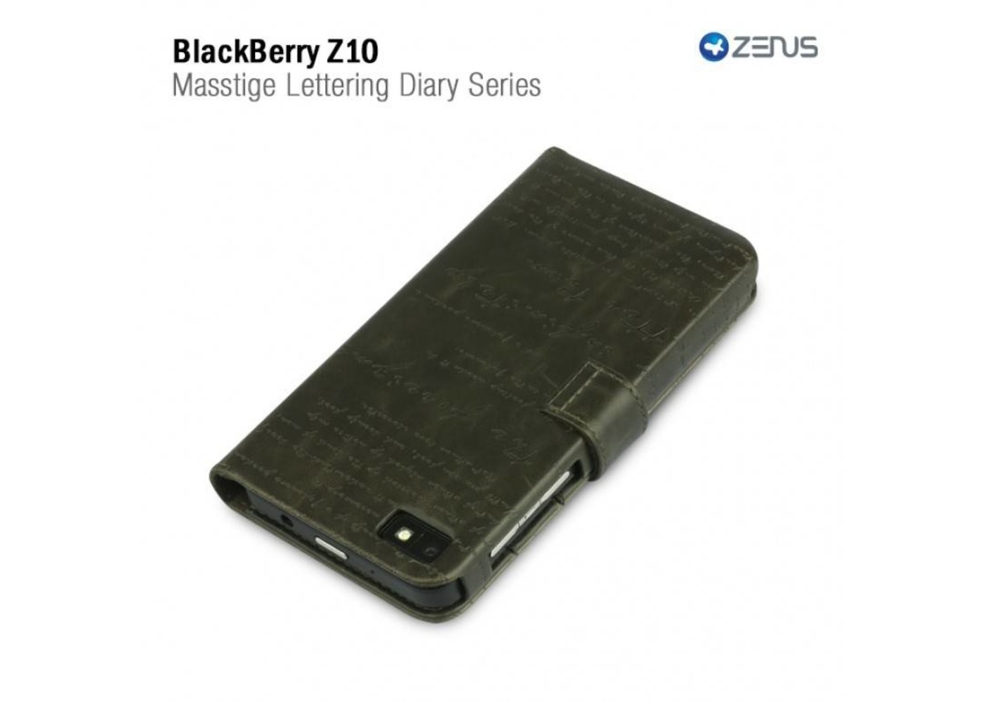 Zenus Blackberry Z10 Masstige Lettering Diary Series -Deep Khaki