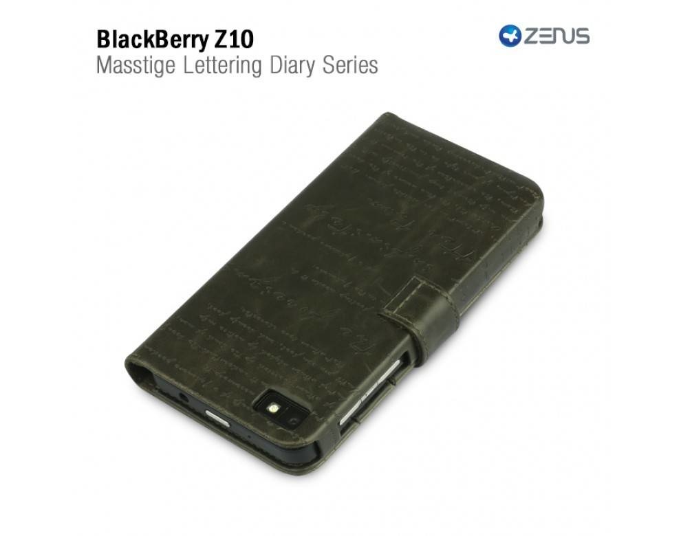 Zenus Blackberry Z10 Masstige Lettering Diary Series -Deep Khaki