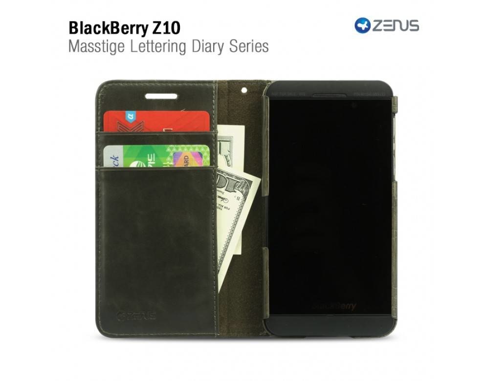 Zenus Blackberry Z10 Masstige Lettering Diary Series -Deep Khaki