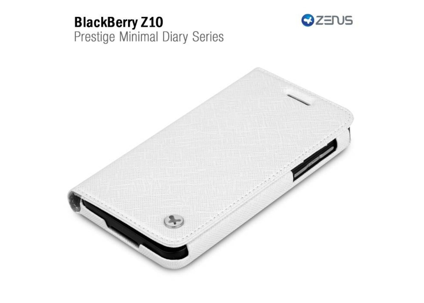 Zenus Blackberry Z10 Prestige Minimal Diary Series -White