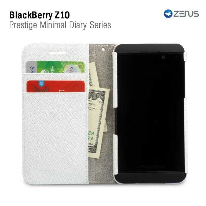 Zenus Blackberry Z10 Prestige Minimal Diary Series -White