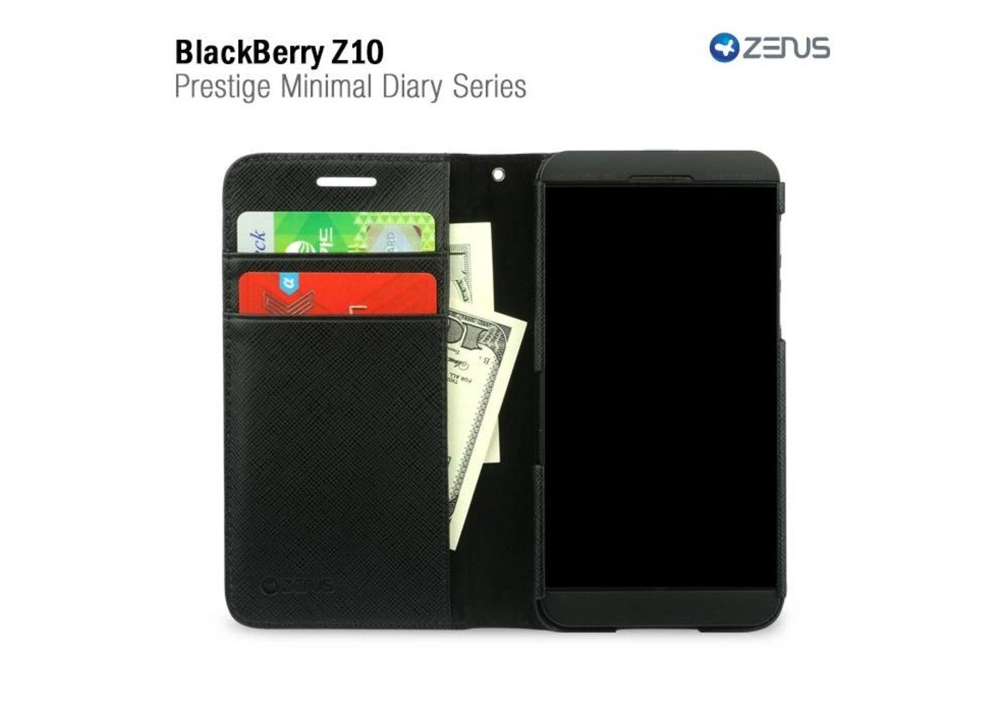 Zenus Blackberry Z10 Prestige Minimal Diary Series -Black