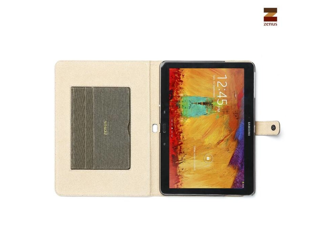 Zenus Galaxy Note 10.1  Masstige Cambridge Diary Series -Khaki