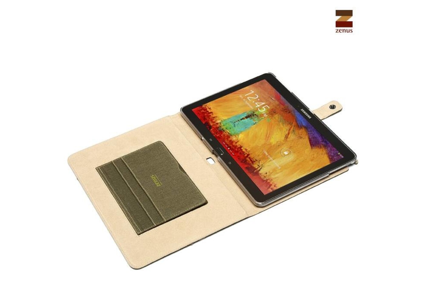 Zenus Galaxy Note 10.1  Masstige Cambridge Diary Series -Khaki