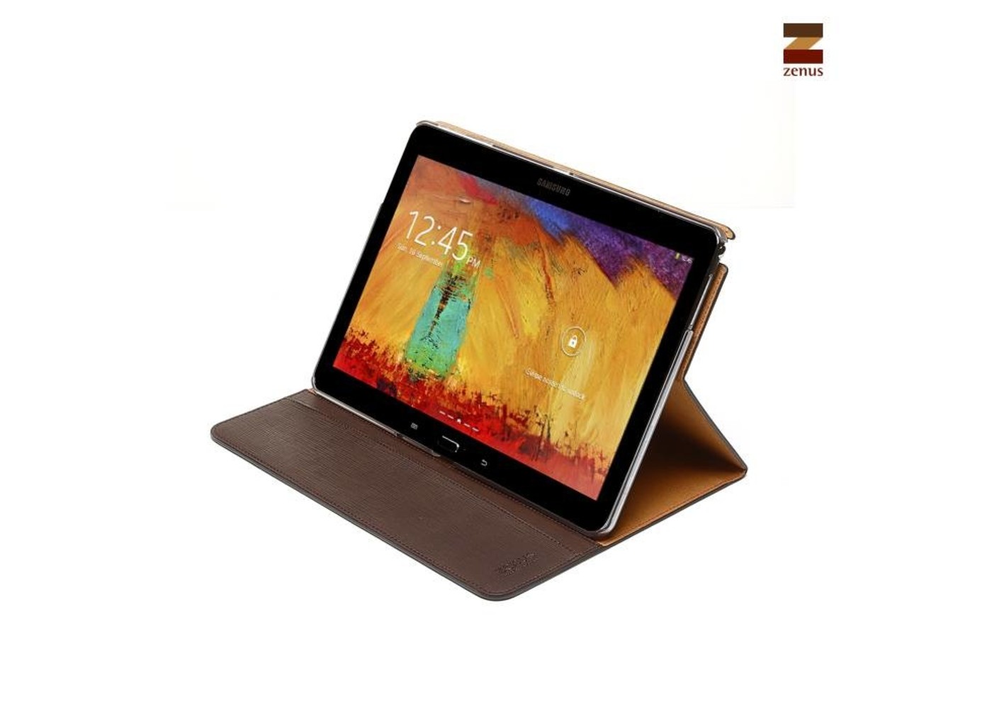 Zenus Galaxy Note 10.1  Masstige Crosshatch Diary Series -Dark Brown