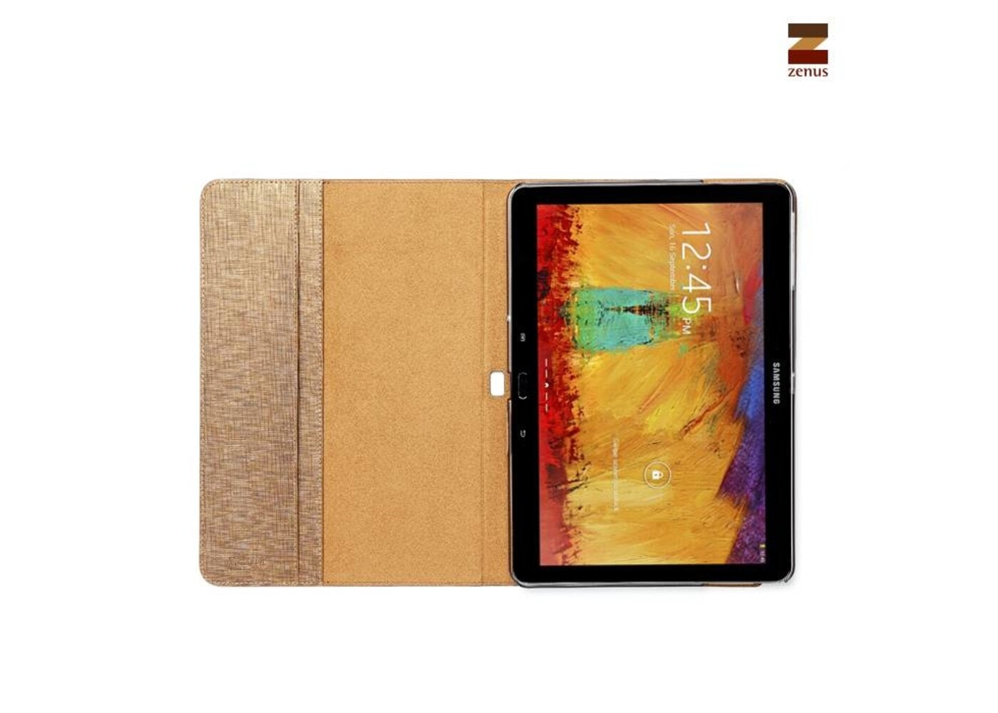 Zenus Galaxy Note 10.1  Masstige Crosshatch Diary Series -Gold Brown