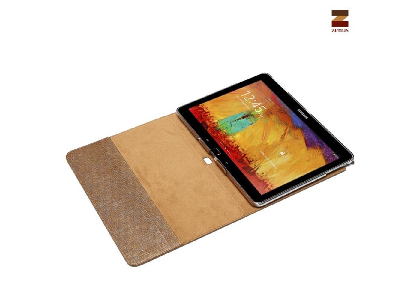 Zenus Galaxy Note 10.1  Masstige Crosshatch Diary Series -Gold Brown