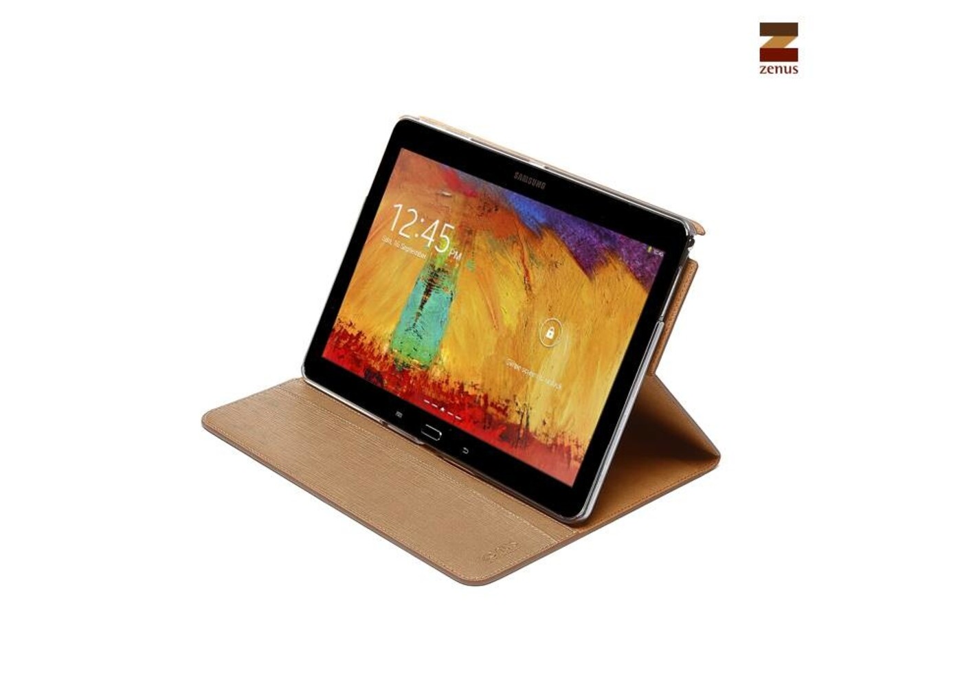 Zenus Galaxy Note 10.1  Masstige Crosshatch Diary Series -Gold Brown