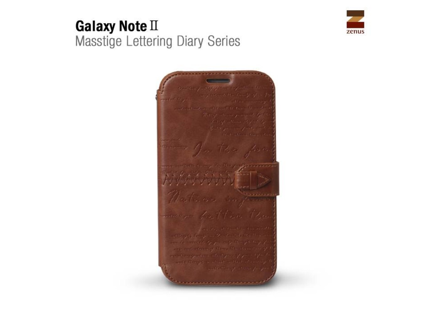 Zenus Galaxy Note 2 Masstige Lettering Diary Series -Brown