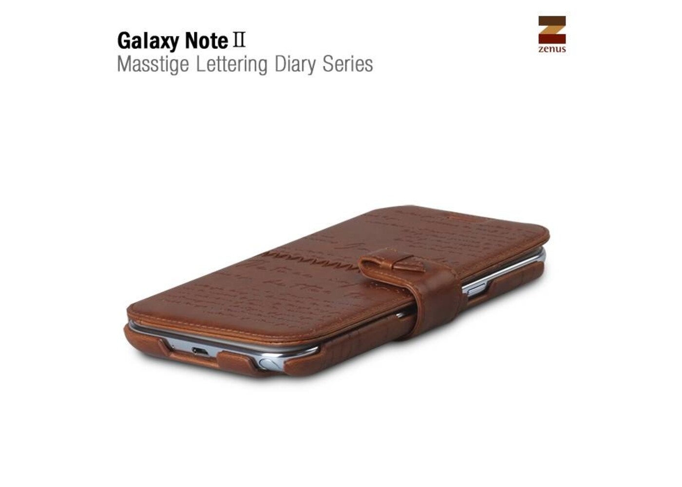 Zenus Galaxy Note 2 Masstige Lettering Diary Series -Brown