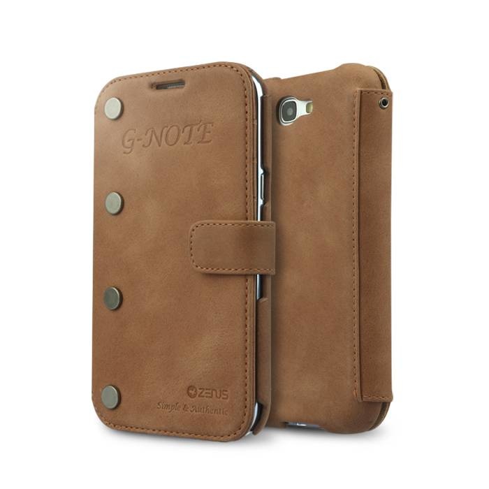 Zenus Galaxy Note 2 Prestige G-Note Diary Series -Vintage Bruin