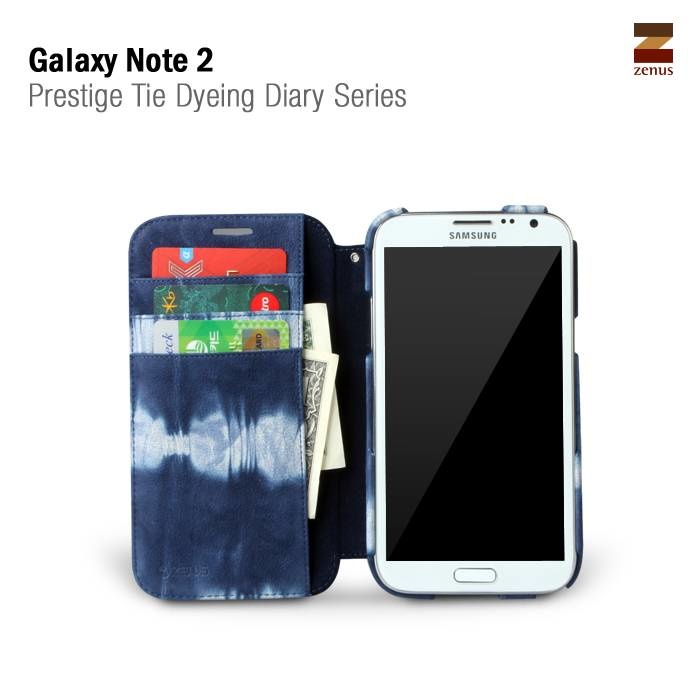 Zenus Galaxy Note 2 Prestige Tie Dying Diary Series -Blue Mix