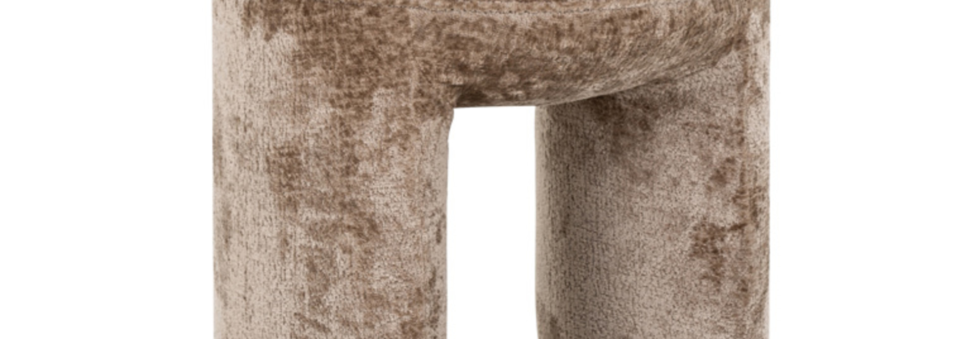 Poef Fargo taupe chenille (Bergen 104 taupe chenille)