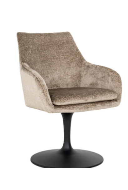 Draaifauteuil Marlon taupe chenille (Bergen 104 taupe chenille)