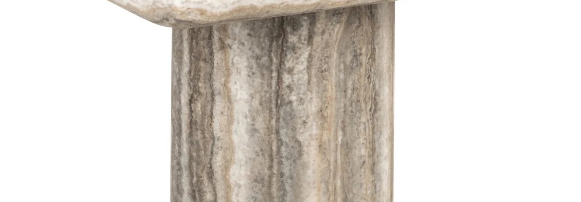 Bijzettafel Denizly grey faux travertine