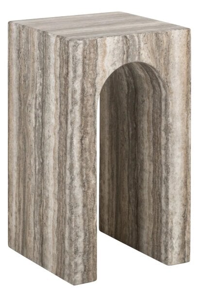 Bijzettafel Dulce grey faux travertine