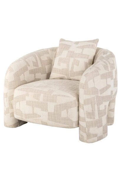 Lounge stoel Tuscany beige graffic