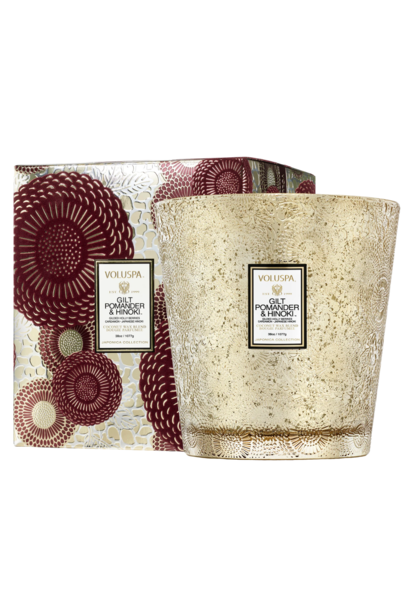 Gilt Pomander & Hinoki 3 Wick Hearth Candle