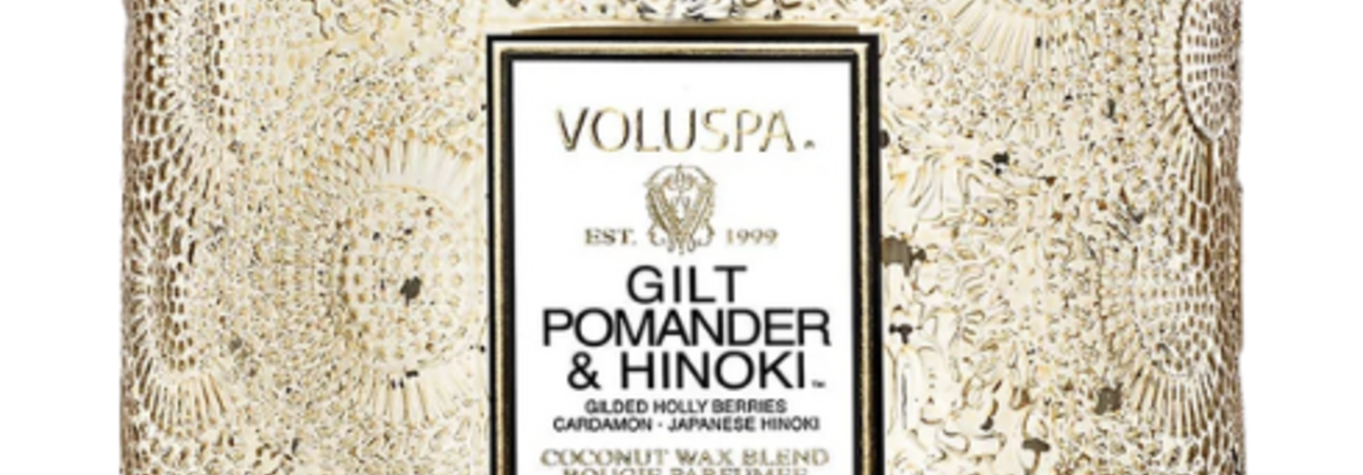 Gilt Pomander & Hinoki Large Jar Candle