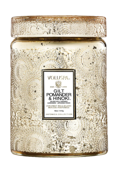 Gilt Pomander & Hinoki Large Jar Candle