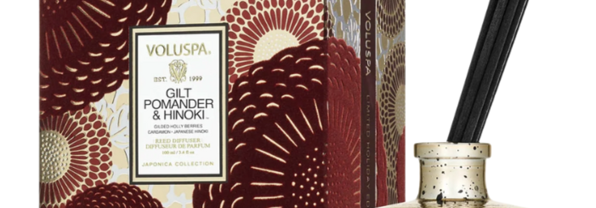 Gilt Pomander & Hinoki Reed Diffuser