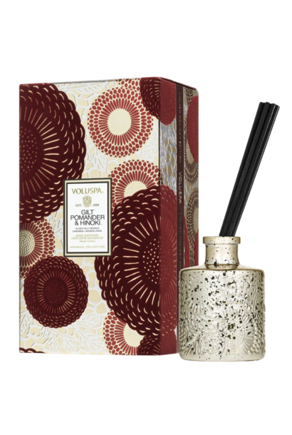 Gilt Pomander & Hinoki Reed Diffuser