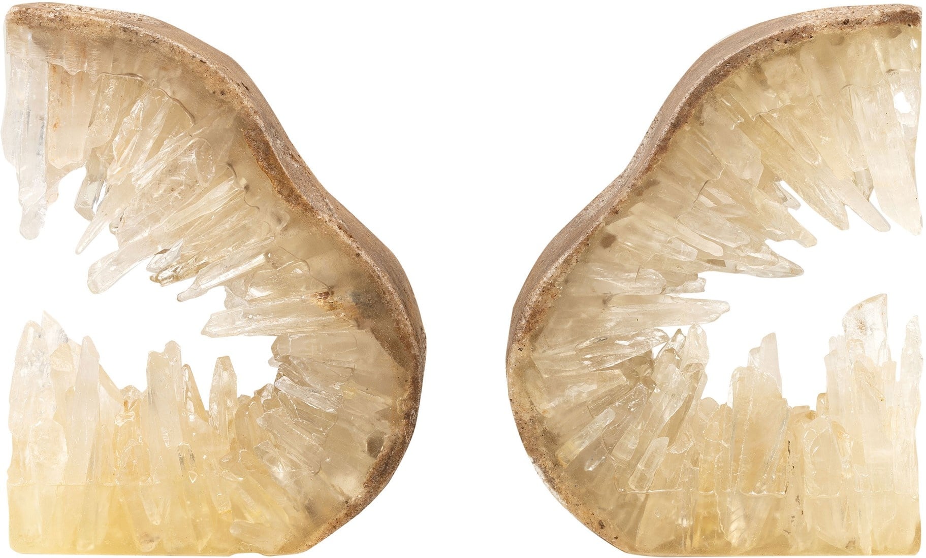 Natural Quartz In Bookend Set of 2-2