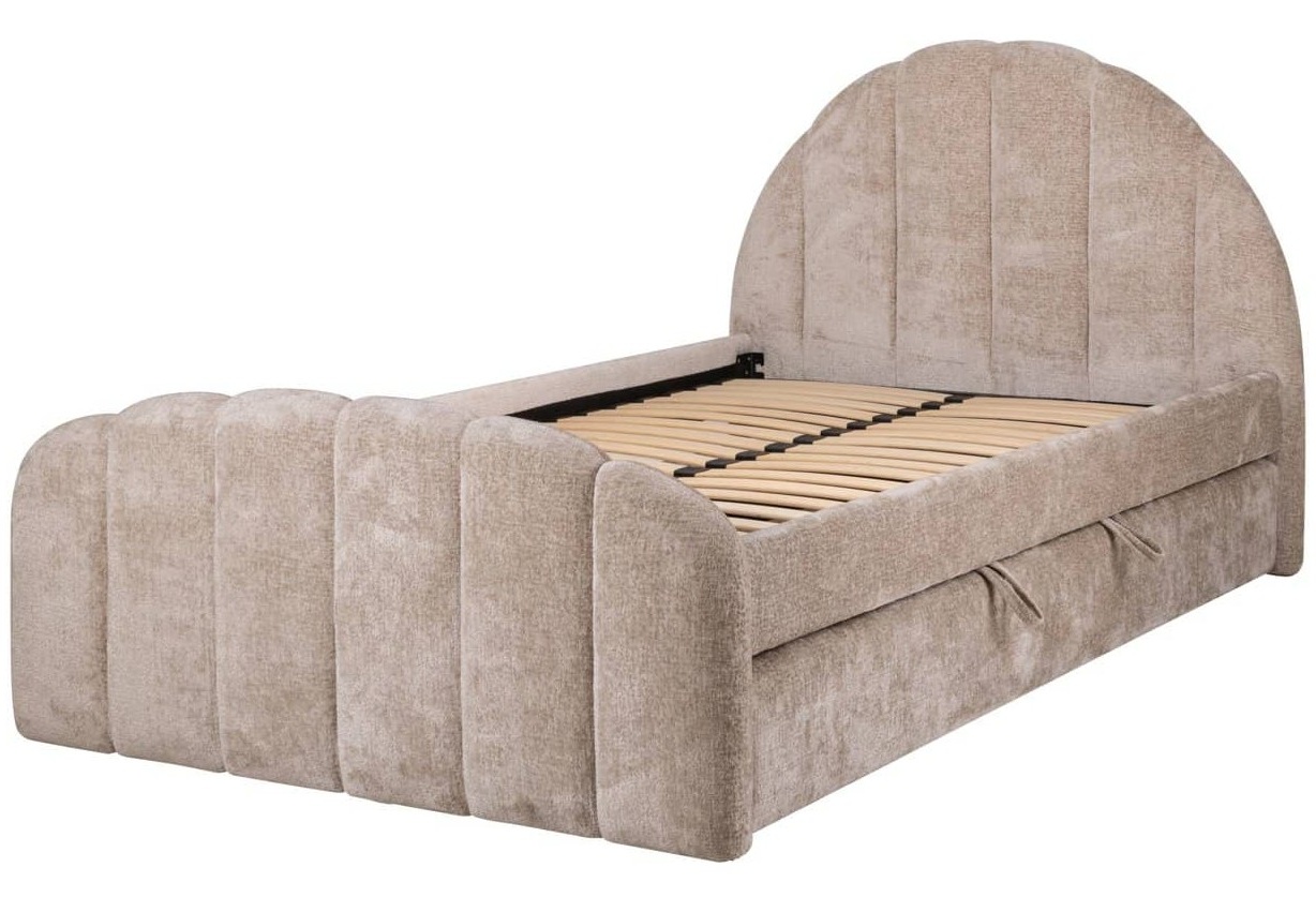 Bed Pixie clay chenille 120x200 with pull-out bed-1